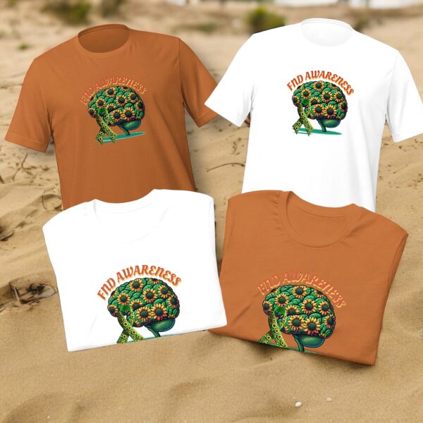 Support Functional Neurological Disorder Brain Sunflower Awareness T- Shirt