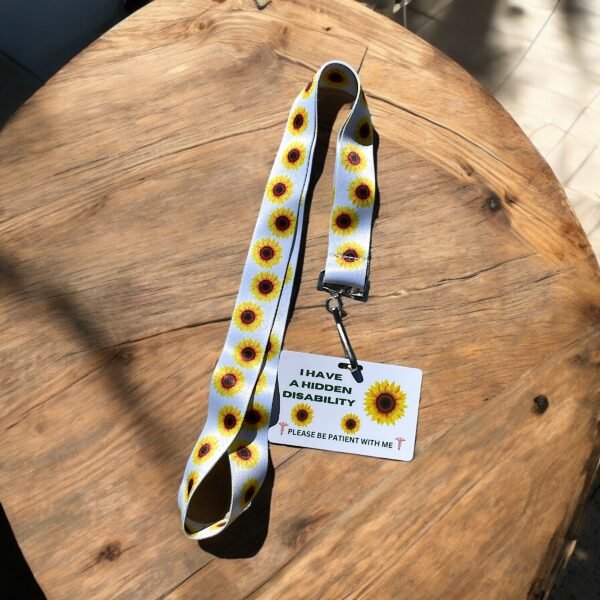 Delicate White Sunflower Lanyard Packs - Perfect for IDs - Image 2