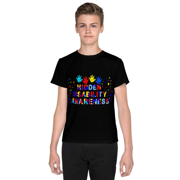 Hidden Disability Awareness Youth All Over Print Crew Neck T-Shirt - Image 3