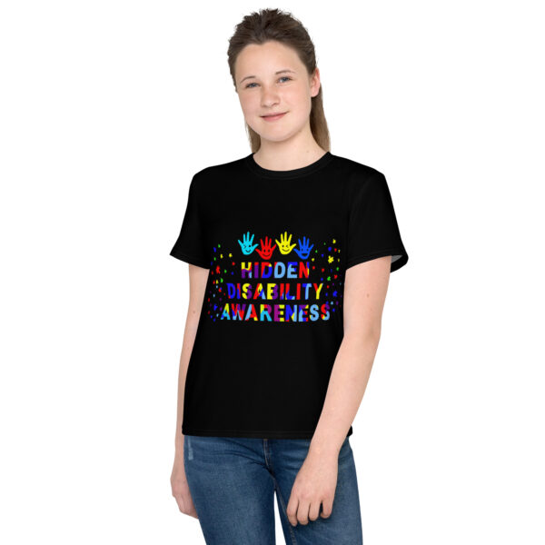 Hidden Disability Awareness Youth All Over Print Crew Neck T-Shirt - Image 2