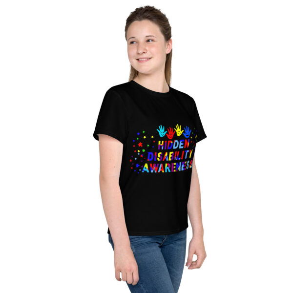 Hidden Disability Awareness Youth All Over Print Crew Neck T-Shirt - Image 4
