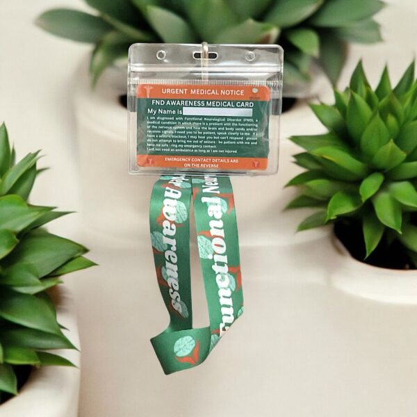 Functional Neurological Disorder Lanyard & Corporate Medical Alert Card With Holder - Image 5