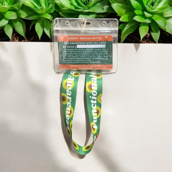Functional Neurological Disorder Lanyard & Corporate Medical Alert Card With Holder - Image 6