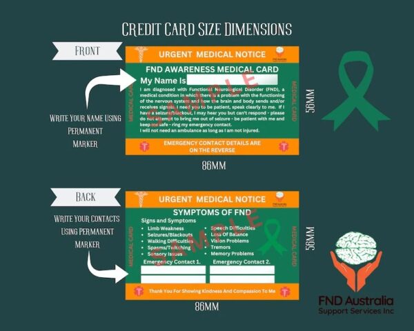 Functional Neurological Disorder Lanyard & Corporate Medical Alert Card With Holder - Image 12