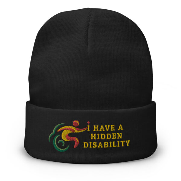 I Have A Hidden Disability Embroidered Beanie - Image 7