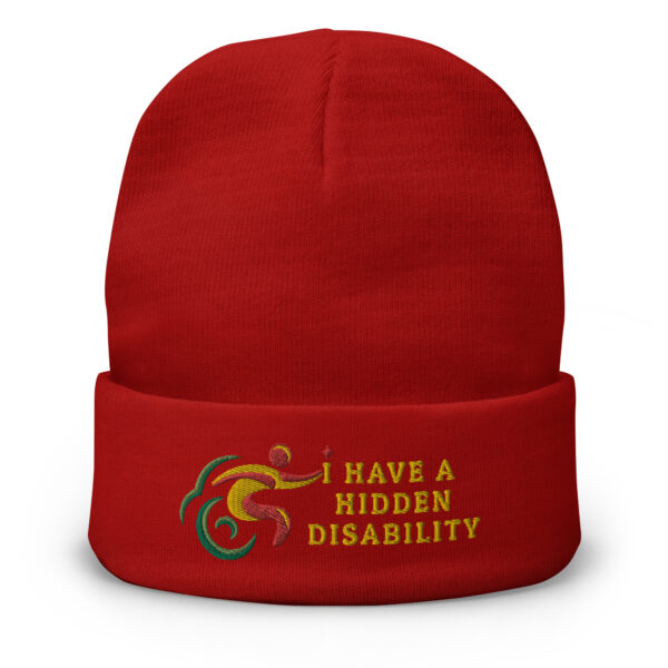 I Have A Hidden Disability Embroidered Beanie - Image 3