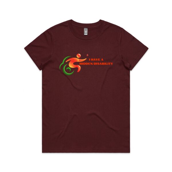 Ladies I Have A Hidden Disability Logo Maple Shirt By AS Colour - Image 12