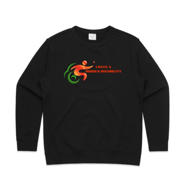 I Have A Hidden Disability Ladies Premium Crew Sweatshirt - Image 2