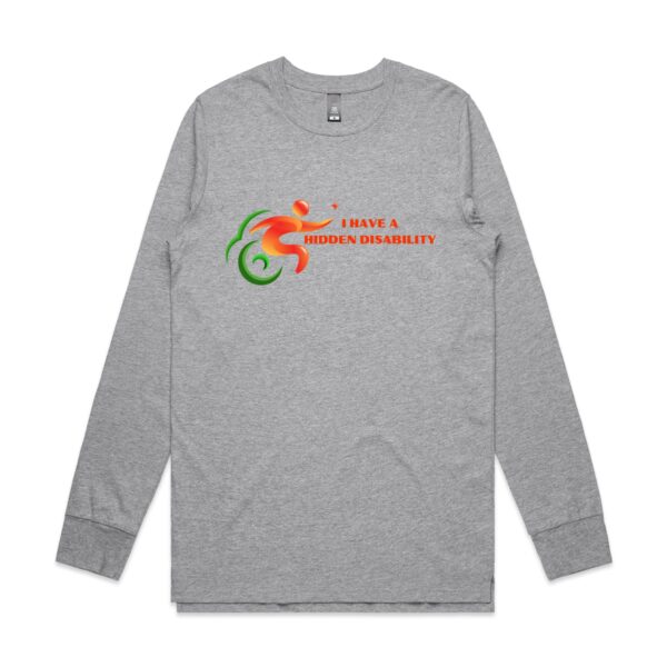 I Have A Hidden Disability Mens Base Long Sleeve Tee by AS Colour - Image 5