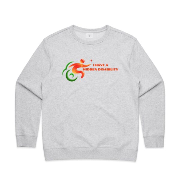 I Have A Hidden Disability Ladies Premium Crew Sweatshirt - Image 3