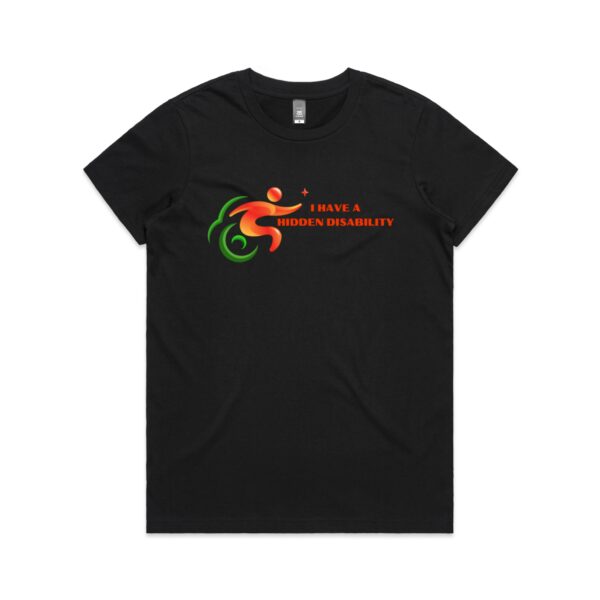 Ladies I Have A Hidden Disability Logo Maple Shirt By AS Colour - Image 2
