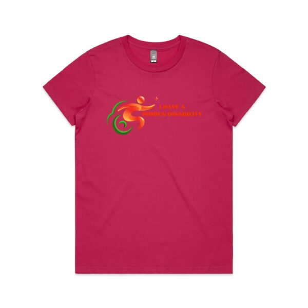Ladies I Have A Hidden Disability Logo Maple Shirt By AS Colour - Image 10