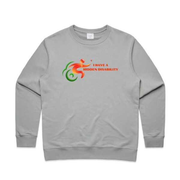 I Have A Hidden Disability Ladies Premium Crew Sweatshirt - Image 4