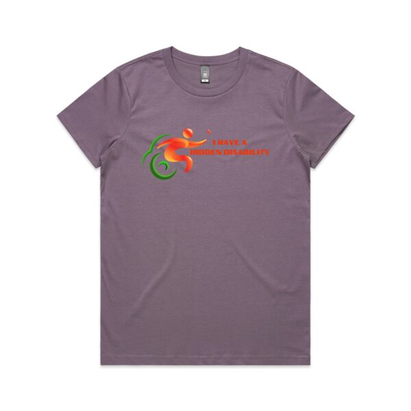 Ladies I Have A Hidden Disability Logo Maple Shirt By AS Colour - Image 14