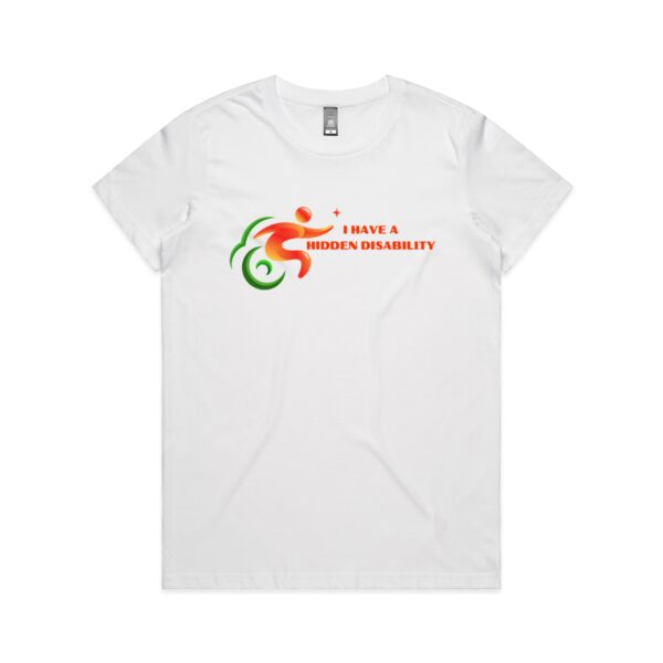Ladies I Have A Hidden Disability Logo Maple Shirt By AS Colour - Image 3