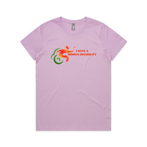 Ladies I Have A Hidden Disability Logo Maple Shirt By AS Colour - Image 5