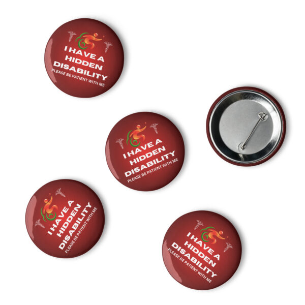I Have a Hidden Disability 5-Pin Red Ombré Set - Empowering Advocacy Badge Pack, Thoughtful Gift for Awareness - Image 5