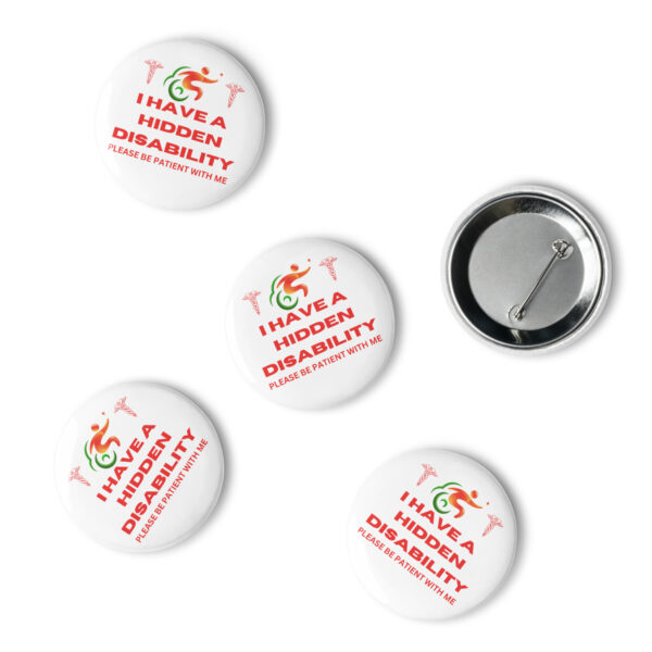 I Have a Hidden Disability White 5-Pin Set - Empowering Advocacy Badge Pack, Thoughtful Gift for Awareness - Image 3