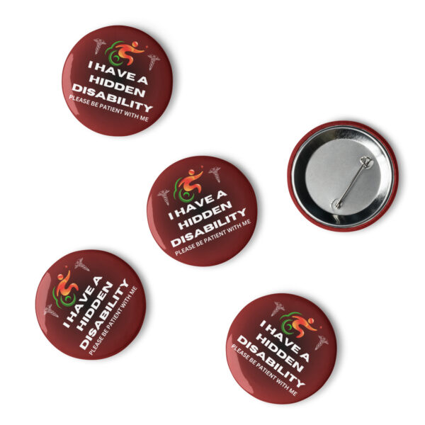 I Have a Hidden Disability Black Centre Ombré 5-Pin Set - Empowering Advocacy Badge Pack, Thoughtful Gift for Awareness - Image 9