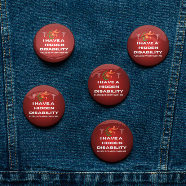 I Have a Hidden Disability 5-Pin Red Ombré Set - Empowering Advocacy Badge Pack, Thoughtful Gift for Awareness