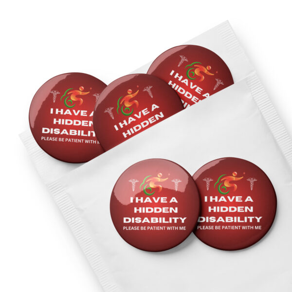 I Have a Hidden Disability 5-Pin Red Ombré Set - Empowering Advocacy Badge Pack, Thoughtful Gift for Awareness - Image 6