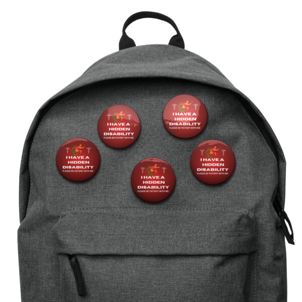 I Have a Hidden Disability 5-Pin Red Ombré Set - Empowering Advocacy Badge Pack, Thoughtful Gift for Awareness - Image 4