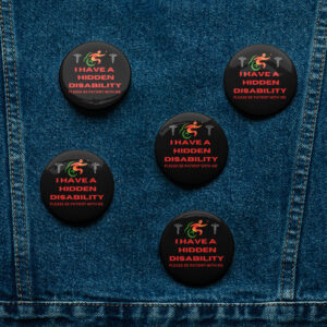I Have a Hidden Disability Black 5-Pin Set - Empowering Advocacy Badge Pack, Thoughtful Gift for Awareness