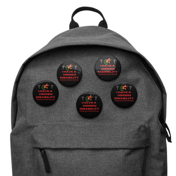 I Have a Hidden Disability Black 5-Pin Set - Empowering Advocacy Badge Pack, Thoughtful Gift for Awareness - Image 5