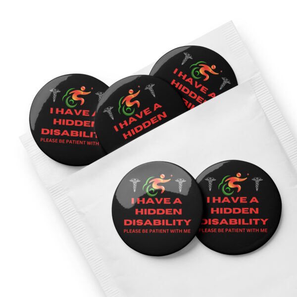 I Have a Hidden Disability Black 5-Pin Set - Empowering Advocacy Badge Pack, Thoughtful Gift for Awareness - Image 4