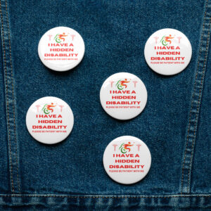 I Have a Hidden Disability White 5-Pin Set - Empowering Advocacy Badge Pack, Thoughtful Gift for Awareness