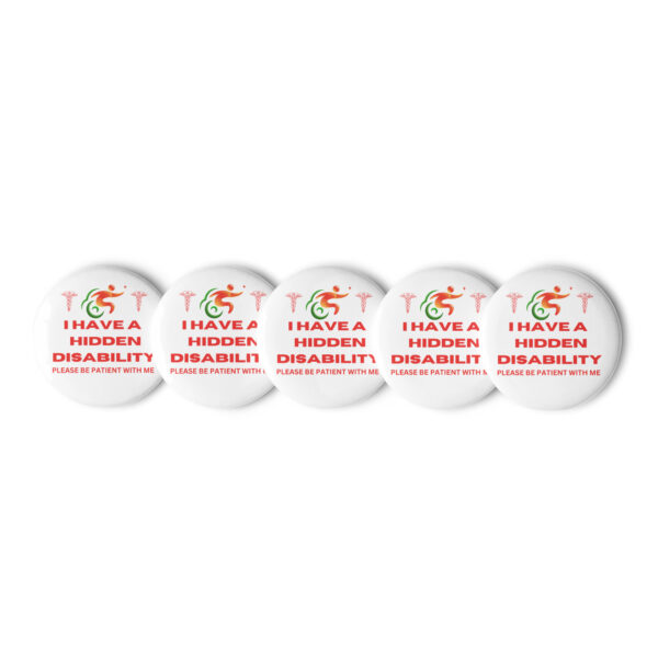 I Have a Hidden Disability White 5-Pin Set - Empowering Advocacy Badge Pack, Thoughtful Gift for Awareness - Image 5