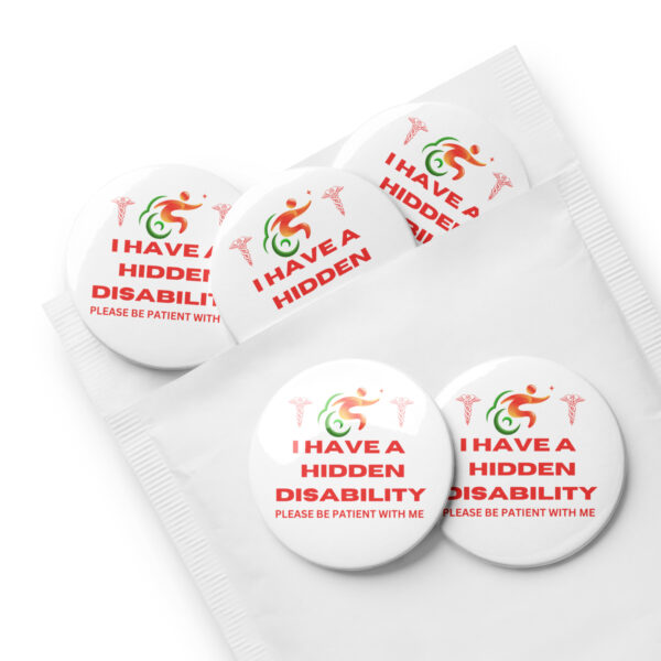 I Have a Hidden Disability White 5-Pin Set - Empowering Advocacy Badge Pack, Thoughtful Gift for Awareness - Image 8
