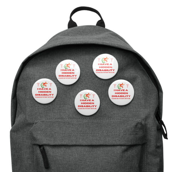I Have a Hidden Disability White 5-Pin Set - Empowering Advocacy Badge Pack, Thoughtful Gift for Awareness - Image 9