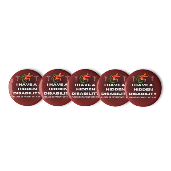 I Have a Hidden Disability Black Centre Ombré 5-Pin Set - Empowering Advocacy Badge Pack, Thoughtful Gift for Awareness - Image 8