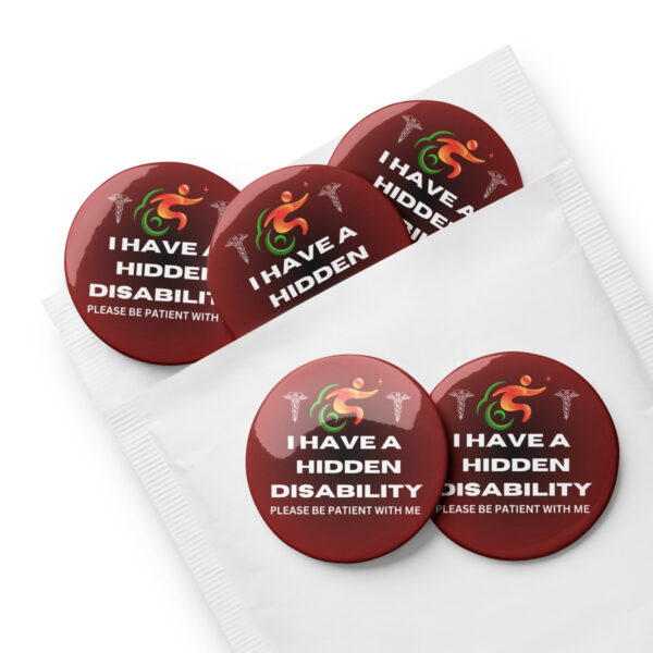 I Have a Hidden Disability Black Centre Ombré 5-Pin Set - Empowering Advocacy Badge Pack, Thoughtful Gift for Awareness - Image 6