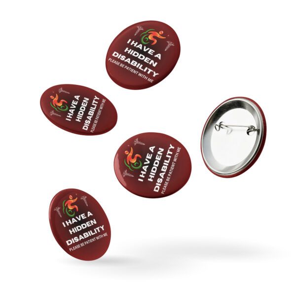 I Have a Hidden Disability Black Centre Ombré 5-Pin Set - Empowering Advocacy Badge Pack, Thoughtful Gift for Awareness - Image 3