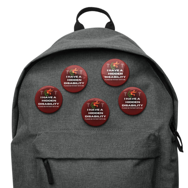 I Have a Hidden Disability Black Centre Ombré 5-Pin Set - Empowering Advocacy Badge Pack, Thoughtful Gift for Awareness - Image 7