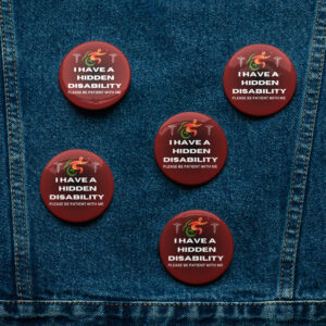 I Have a Hidden Disability Black Centre Ombré 5-Pin Set - Empowering Advocacy Badge Pack, Thoughtful Gift for Awareness
