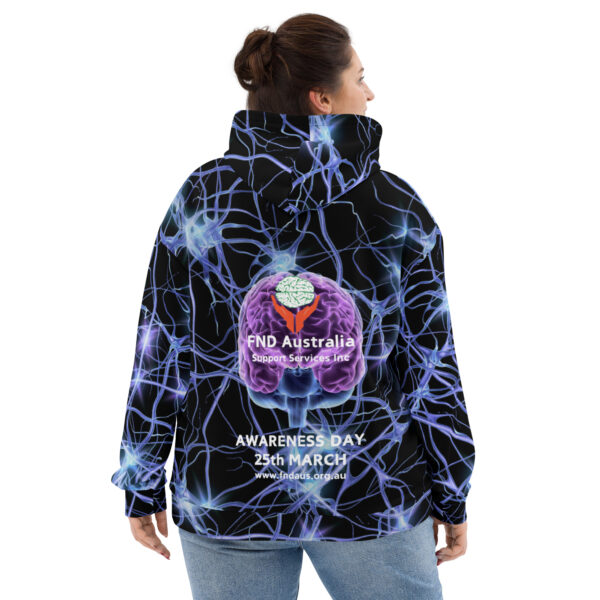 FND Australia Support Services Inc Awareness Day All Over Print Unisex Hoodie - Limited Edition Merchandise for FND Awareness Event - Image 5