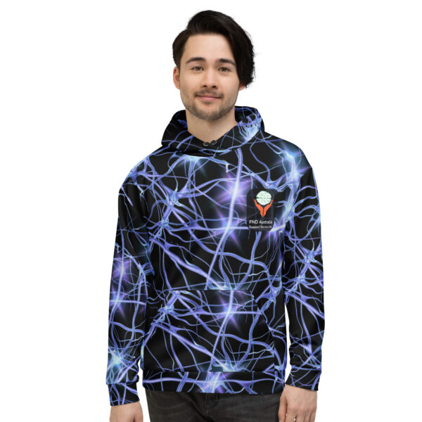 FND Australia Support Services Inc Awareness Day All Over Print Unisex Hoodie - Limited Edition Merchandise for FND Awareness Event - Image 9