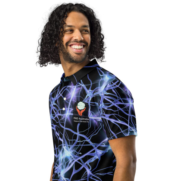 FND Australia Support Services Inc Awareness Day All Over Print Men’s slim fit polo - Limited Edition Merchandise for FND Awareness Event - Image 8