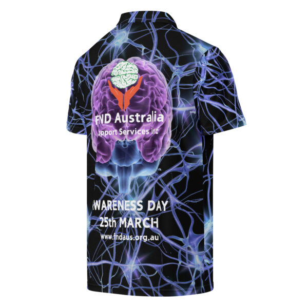 FND Australia Support Services Inc Awareness Day All Over Print Men’s slim fit polo - Limited Edition Merchandise for FND Awareness Event - Image 3
